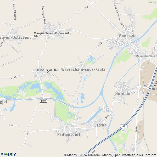 La carte pour la ville de Wavrechain-sous-Faulx 59111