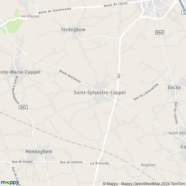 La carte pour la ville de Saint-Sylvestre-Cappel 59114