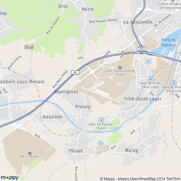 La carte pour la ville de Prouvy 59121