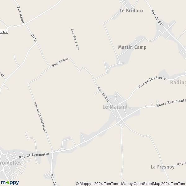 La carte pour la ville de Le Maisnil 59134