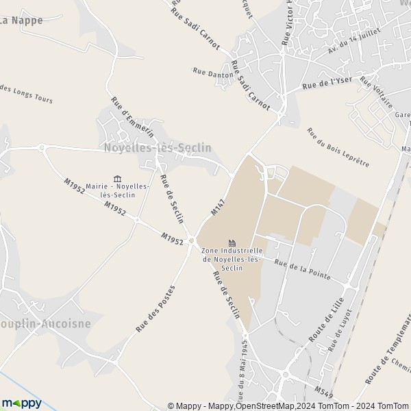 La carte pour la ville de Noyelles-lès-Seclin 59139