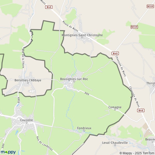 La carte pour la ville de Bousignies-sur-Roc 59149