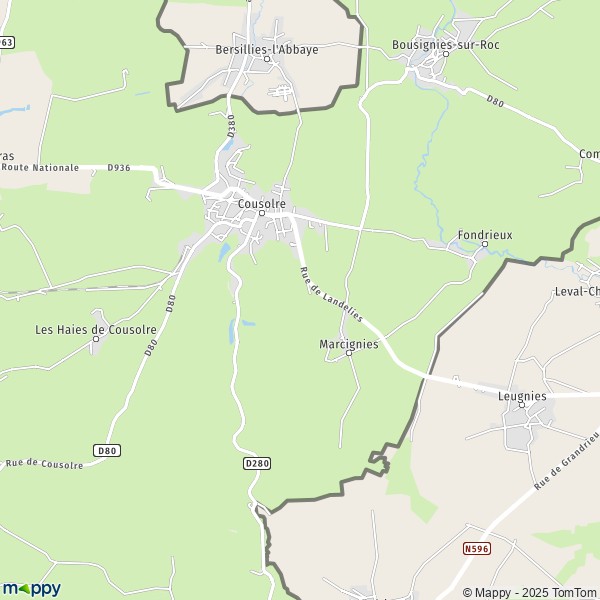 La carte pour la ville de Cousolre 59149