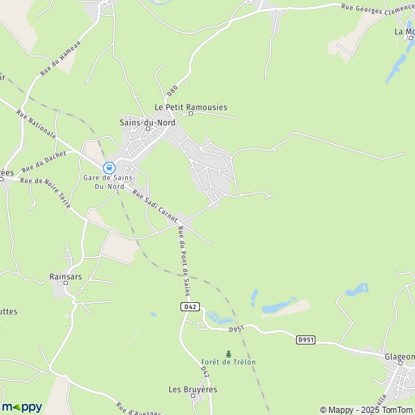 Carte La Rue de Paris, 59177 Sains-du-Nord