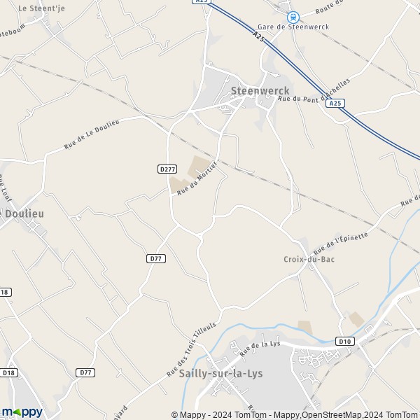La carte pour la ville de Steenwerck 59181