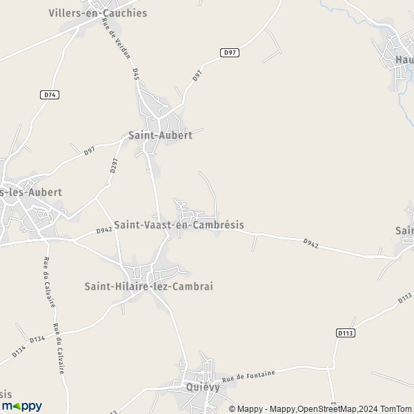 La carte pour la ville de Saint-Vaast-en-Cambrésis 59188