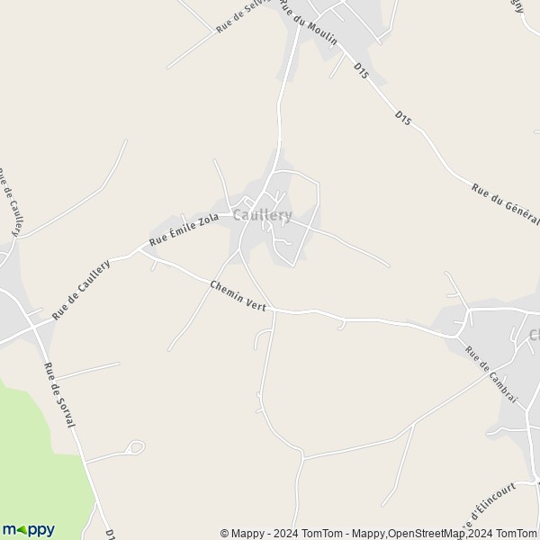 La carte pour la ville de Caullery 59191