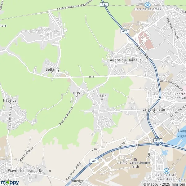 Plan Hérin carte de Hérin (59195) et infos pratiques