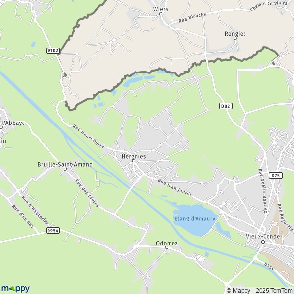 La carte pour la ville de Hergnies 59199