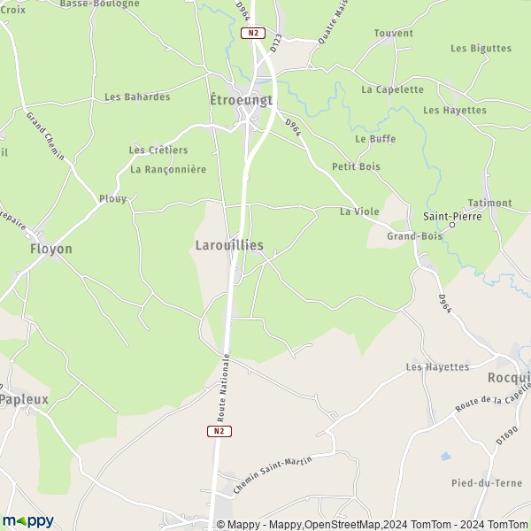 La carte pour la ville de Larouillies 59219