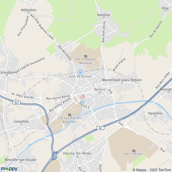 Plan Denain carte Denain  59220  infos pratiques