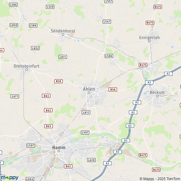 La carte pour la ville de 59227-59229 Ahlen