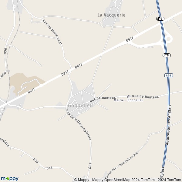 La carte pour la ville de Gonnelieu 59231