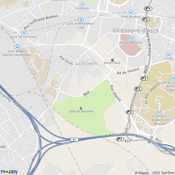 La carte pour la ville de Lezennes 59260