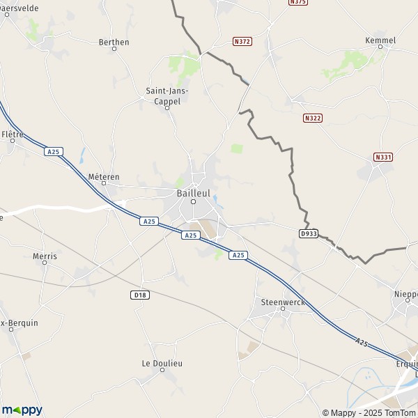 La carte pour la ville de Bailleul 59270