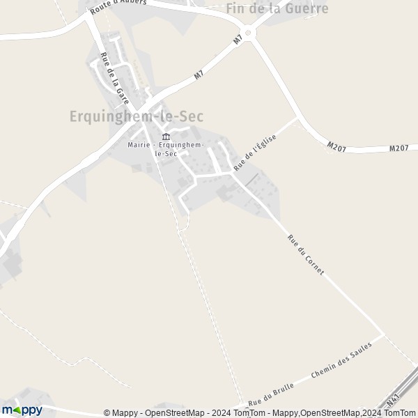 La carte pour la ville de Erquinghem-le-Sec 59320