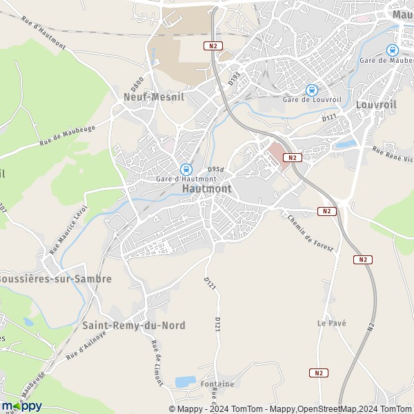 La carte pour la ville de Hautmont 59330