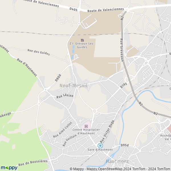 La carte pour la ville de Neuf-Mesnil 59330