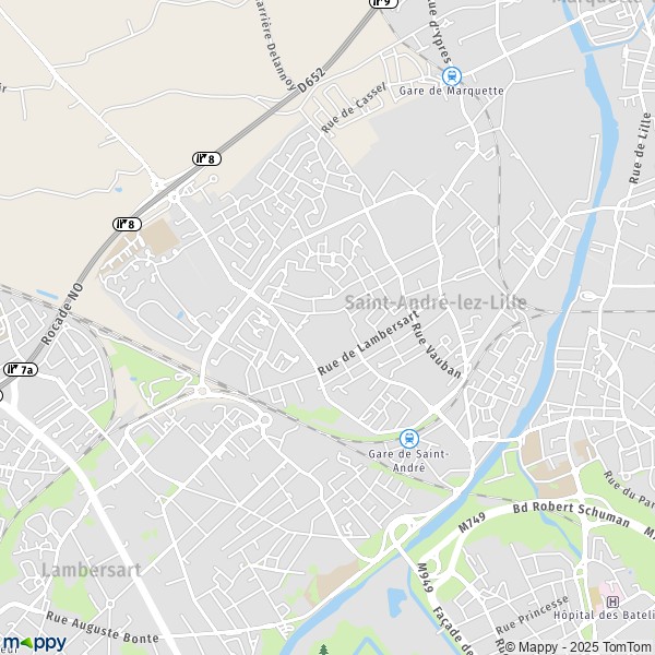 La carte pour la ville de Saint-André-lez-Lille 59350