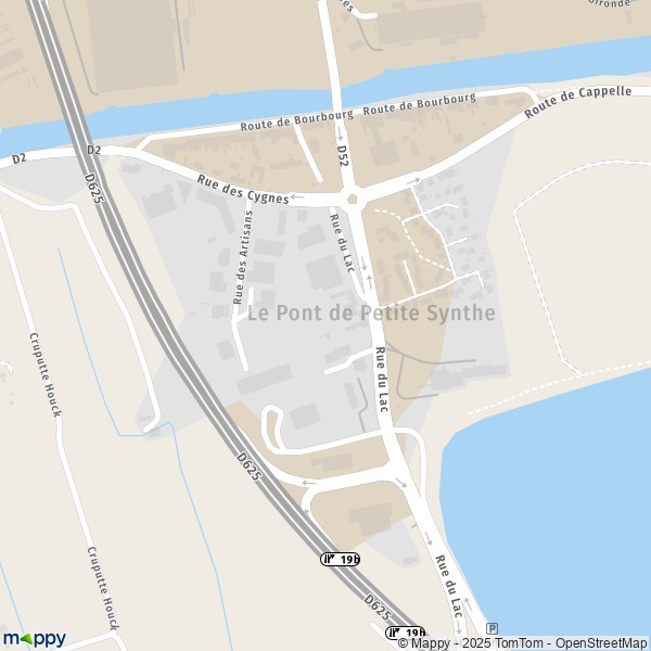 Carte Le Pont de Petite Synthe, 59380 Armbouts-Cappel