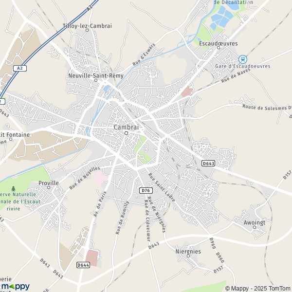 La carte pour la ville de Cambrai 59400