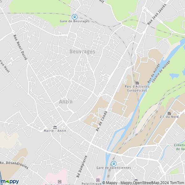 La carte pour la ville de Anzin 59410