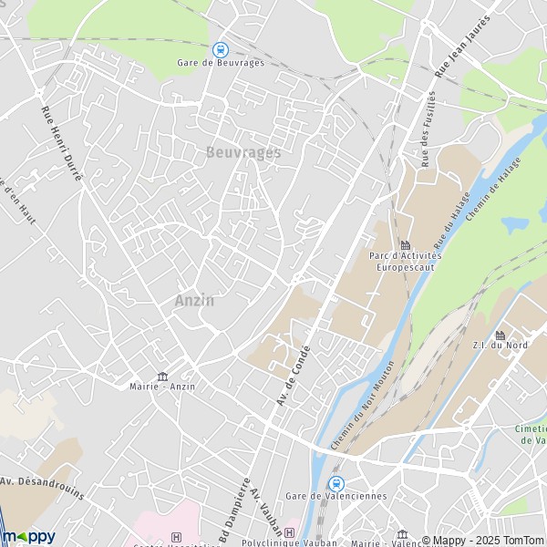 La carte pour la ville de Anzin 59410