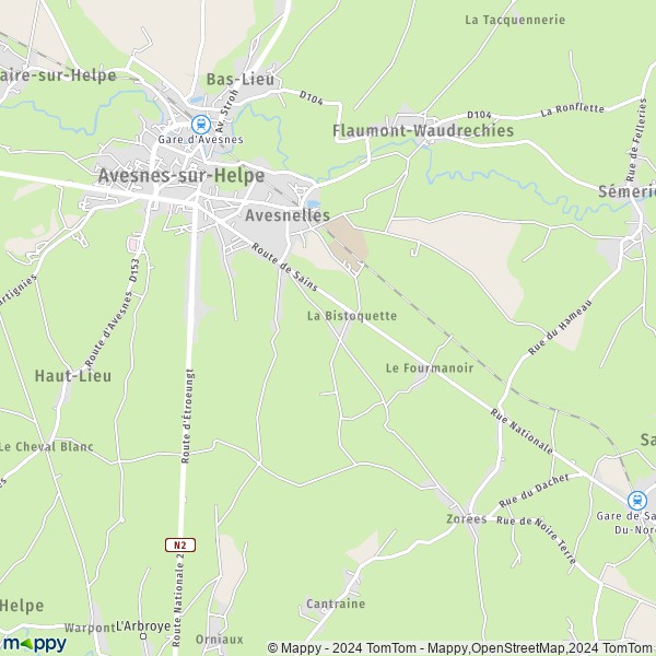 La carte pour la ville de Avesnelles 59440