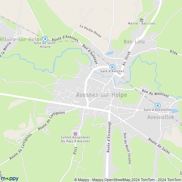 La carte pour la ville de Avesnes-sur-Helpe 59440