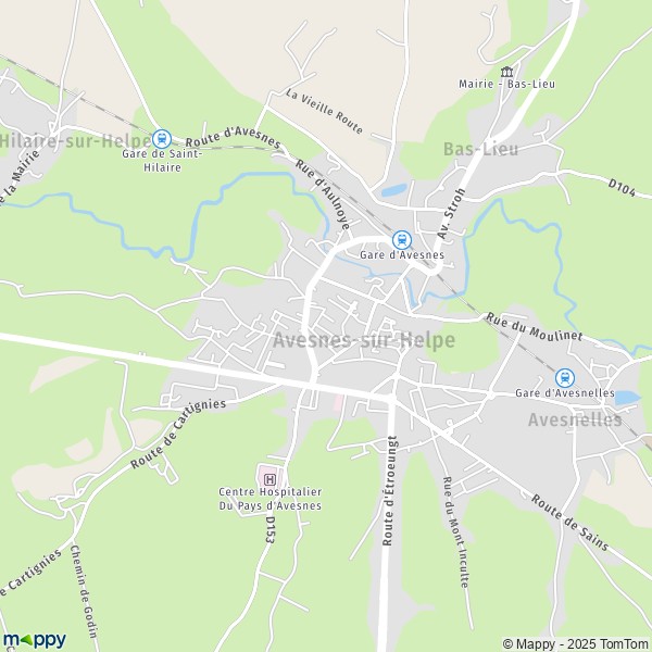 La carte pour la ville de Avesnes-sur-Helpe 59440