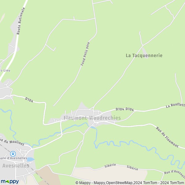 La carte pour la ville de Flaumont-Waudrechies 59440