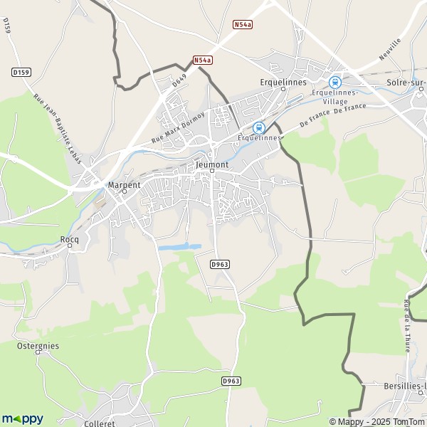 La carte pour la ville de Jeumont 59460