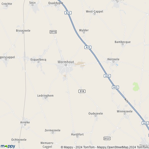Plan Wormhout carte Wormhout  59470  infos pratiques