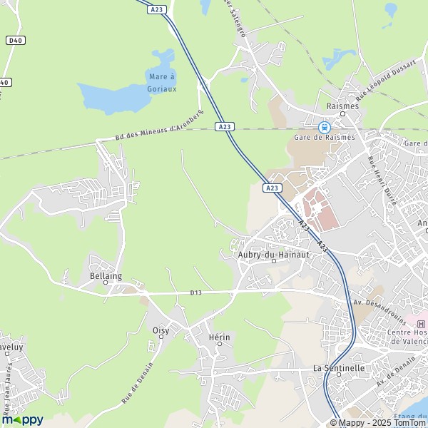 La carte pour la ville de Aubry-du-Hainaut 59494