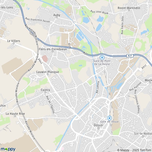 Carte Wagnonville, 59500 Douai