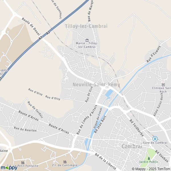 La carte pour la ville de Neuville-Saint-Rémy 59554