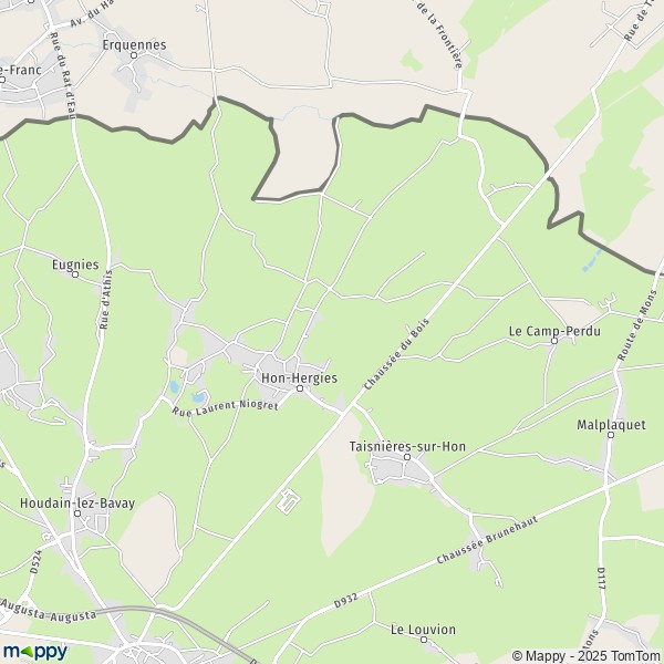 La carte pour la ville de Hon-Hergies 59570