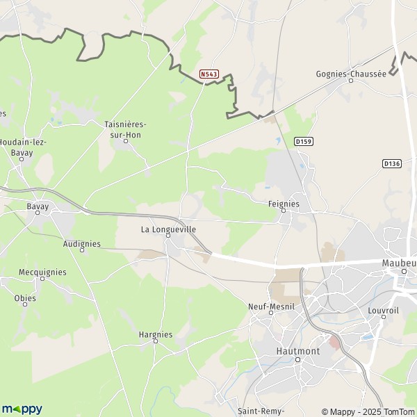 La carte pour la ville de La Longueville 59570