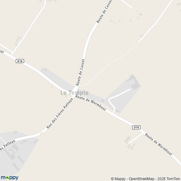 Carte Le Temple, 59670 Winnezeele
