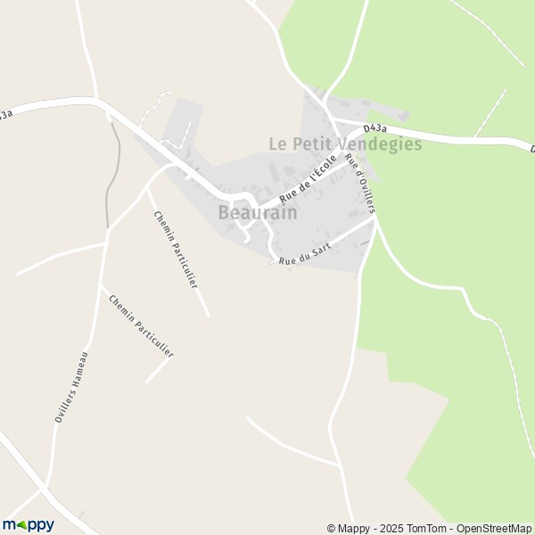 La carte pour la ville de Beaurain 59730