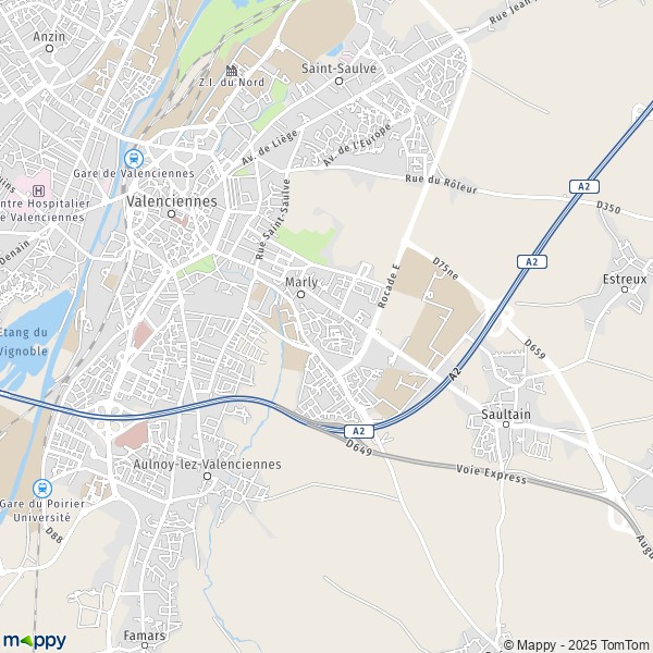 La carte pour la ville de Marly 59770