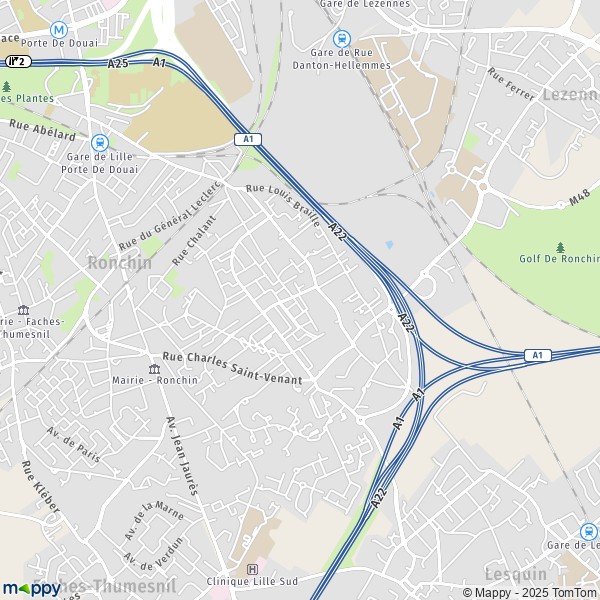 La carte pour la ville de Ronchin 59790