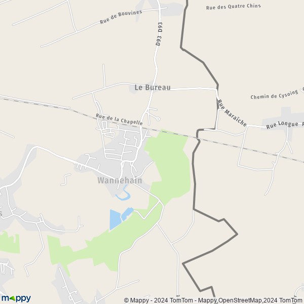 La carte pour la ville de Wannehain 59830