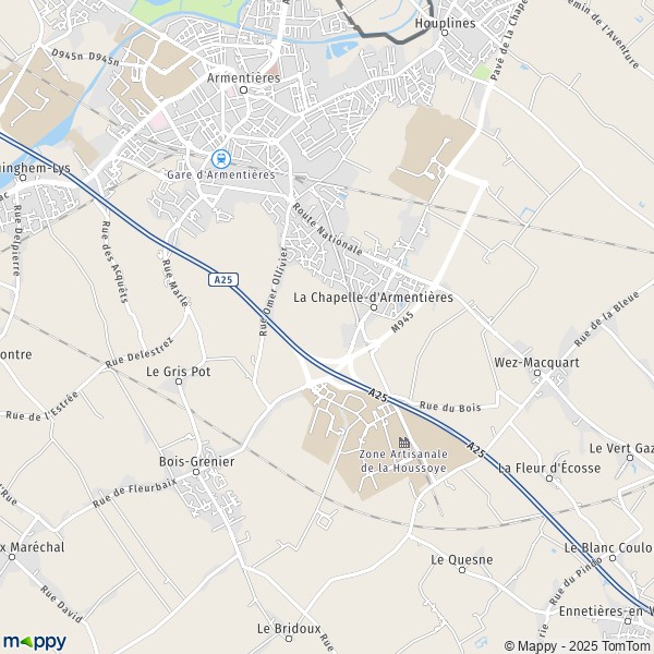 La carte pour la ville de La Chapelle-d'Armentières 59930