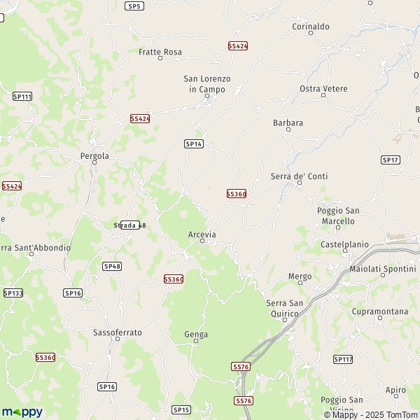 La carte pour la ville de Arcevia 60011