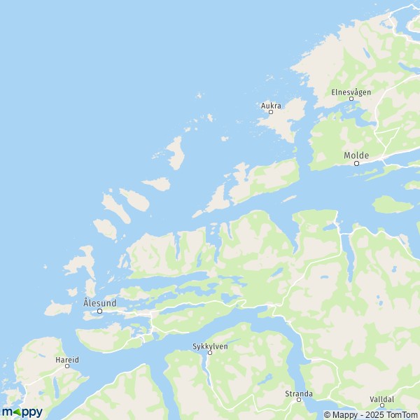 La carte pour la ville de Ålesund 6002-6020