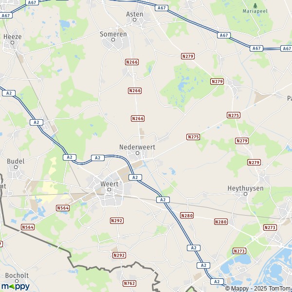 La carte pour la ville de Nederweert 6003-6092