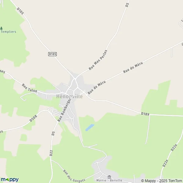 Plan Hénonville carte de Hénonville (60119) et infos pratiques