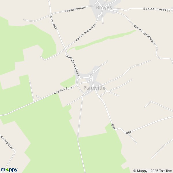 La carte pour la ville de Plainville 60120