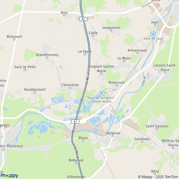 La carte pour la ville de Longueil-Sainte-Marie 60126